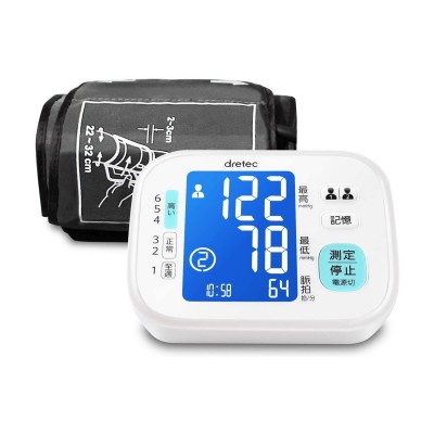 日本 DRETEC BM-202 上臂式血壓計 (白色)