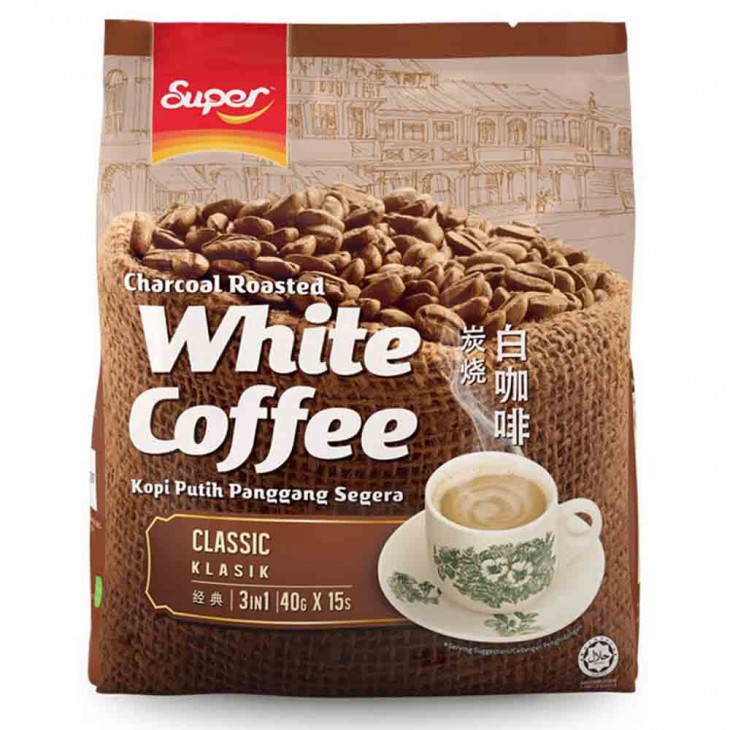 SUPER - 3合1經典炭燒白咖啡 15包裝 600g