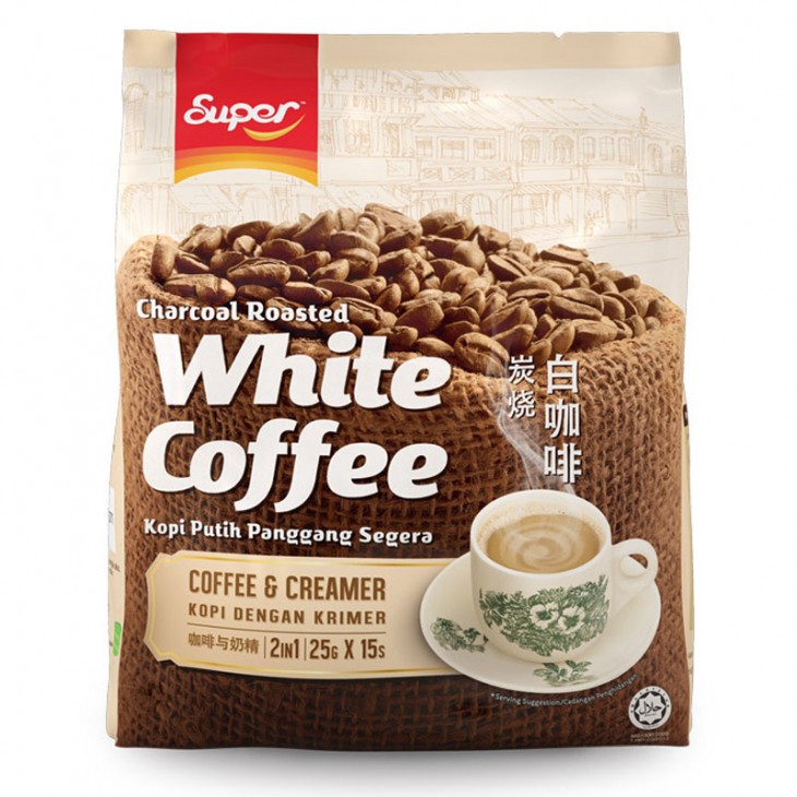 SUPER - 2合1炭燒白咖啡 15包裝 375g