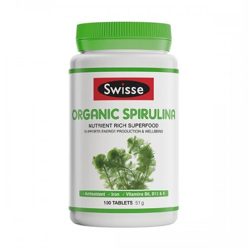 Swisse - 有機螺旋藻 膳食纖維片100粒 [有助提高免疫/ 排毒] 