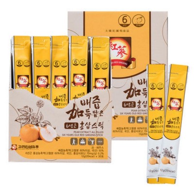 韓國製雪梨6年紅參根濃縮飲液 12g x30條