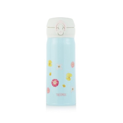THERMOS 400毫升真空保溫瓶 (淺藍碎花) 超輕
