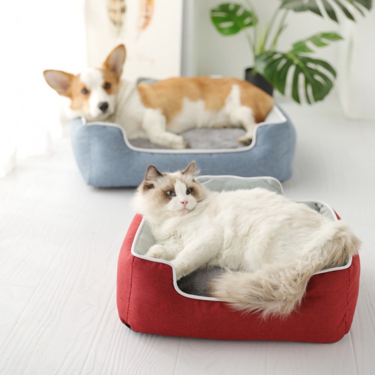 方形保暖舒適寵物床雙面墊貓狗通用可水洗