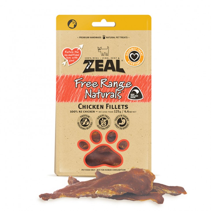 Zeal - 紐西蘭走地雞肉片 125g (狗零食)