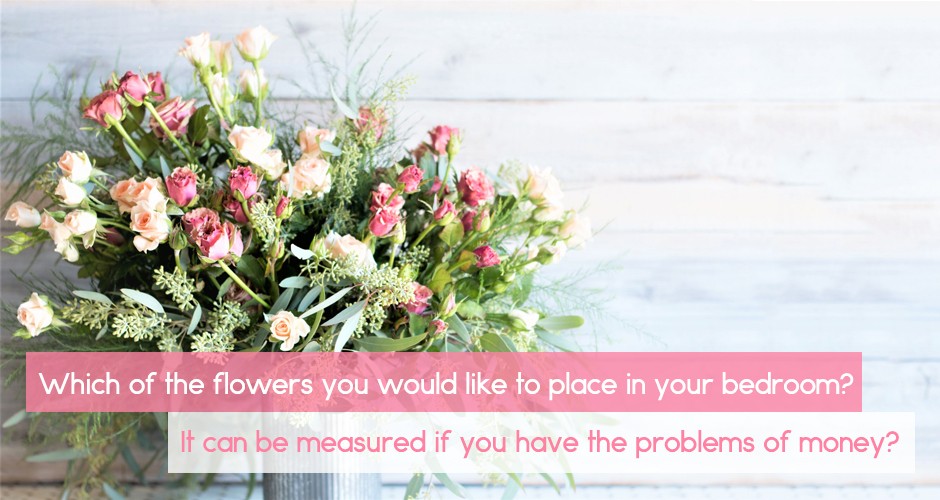 Which of the flowers you would like to place in your bedroom?  It can be measured if you have the problems of money?