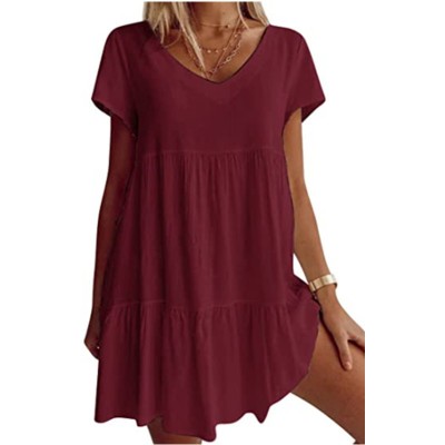 V Neck Smock Dress