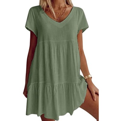 V Neck Smock Dress
