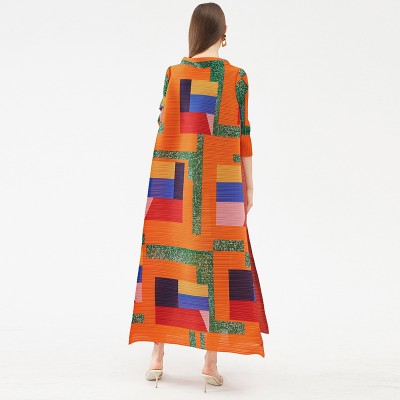 Color Block Side Contrasted Stand Collar Dress