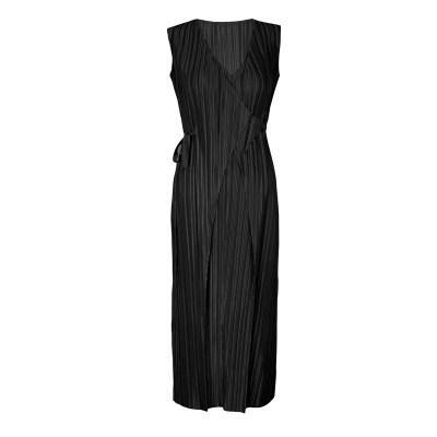 Stripe Sleeveless Tie Side Dress